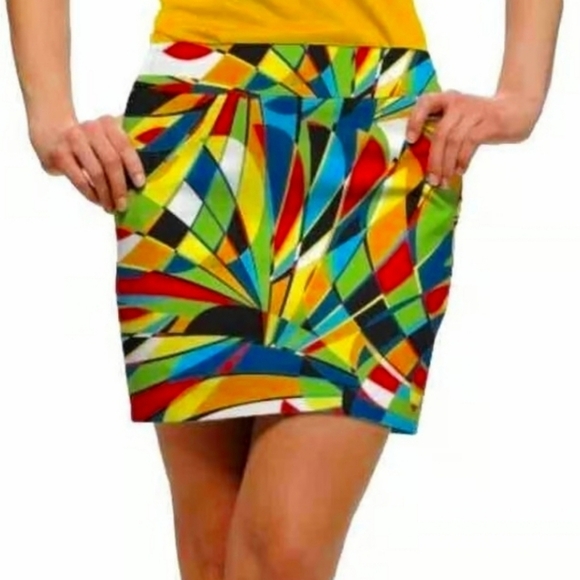 Loudmouth Colorful Mosaic Golf Skirt 10 - Picture 1 of 6